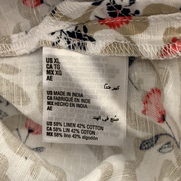 Charter Club Women’s Floral Print Long Sleeves Button Down Hi Low Shirt Size XL - Picture 6 of 7